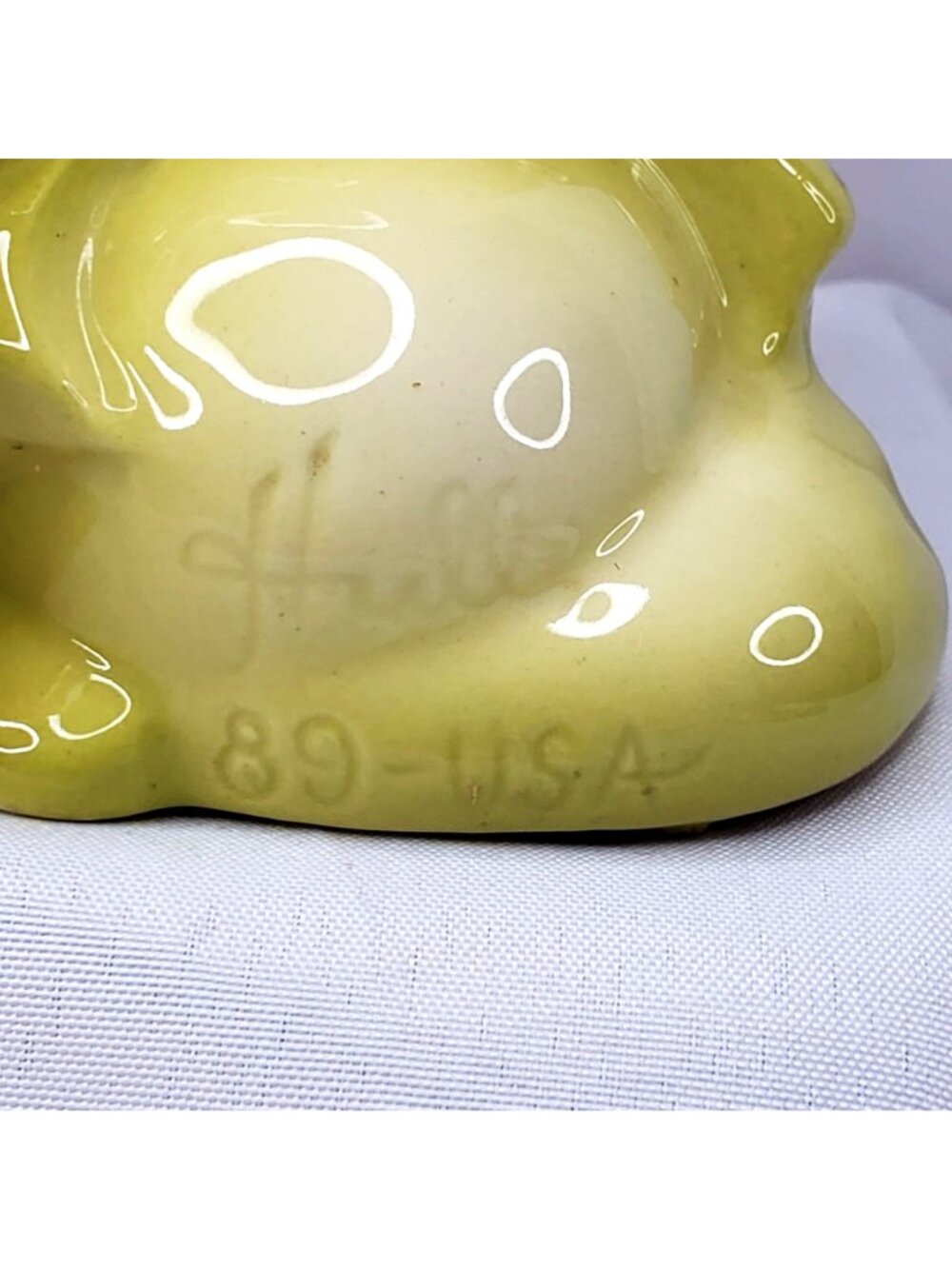 VTG Hull Pottery USA Ceramic Cat Figurine Planter 89 Pink & Yellow Gold Accents - Picture 3 of 15